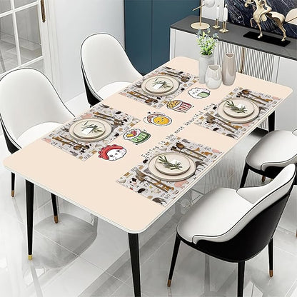 Farm Animals Cow Pig Placemats Set of 6 Place Mats for Kitchen Table Washable Farmhouse Linen Table Mats Dining Decoration 12x18 Inch