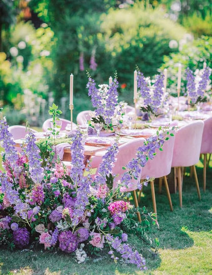 8PCS Purple Delphinium Artificial Flowers 33.5'' Faux Hyacinth Flowers Long Stem Silk Flowers for Tall Vase Home Wedding Table Decor(Light Purple)