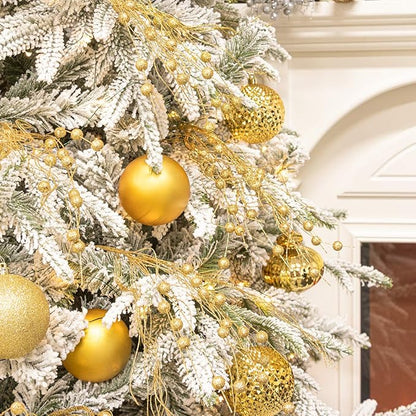 KI Store Gold Christmas Tree Picks Sprays Set of 20 Glittered Twigs Decor for Christmas Tree Decoration Wreath Garland Floral Arrangement