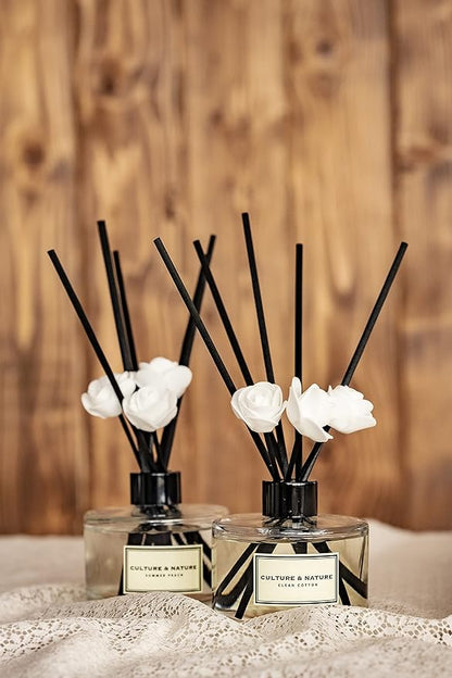 CULTURE & NATURE Reed Diffuser Set 6.7oz (200ml) Lilac Garden Scented Diffuser with Sticks Home Fragrance Reed Diffuser for Bathroom Shelf Decor