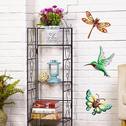 Hummingbird Butterfly Dragonfly Metal Wall Art Decor, Wall Christmas Decoration Hanging for Home Living Room Bedroom Garden Porch Patio Balcony Ornament for Indoor Outdoor, 3 pack 9 inch