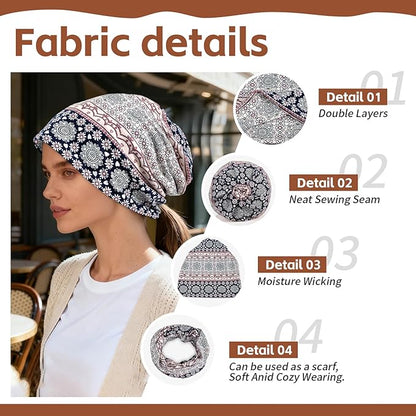 Women's Slouchy Beanie Hat Chemo Caps Cancer Headwear Hats Turban Baggy Sleeping Cap Boho Hats