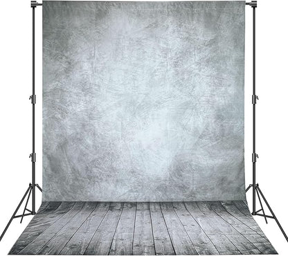 Professional Abstract Portrait Photography Backdrop,Wall with Wood Floor Backdrop for Kids Photography Baby Newborn Cake Smash Photo Shoots Hypoallergenic Fabric Photography Props(Grey-6x9ft)