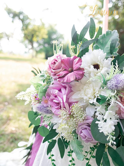 9FT Wedding Arch Flower Garland, Handmade Wedding Table Decorations,Head Table Floral Decor for Noble and Charming Wedding Ceremony