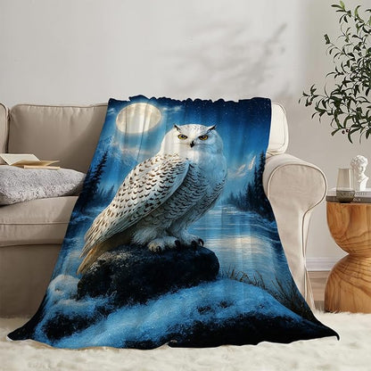 Owl Blanket Cute Owl Throw Blanket Soft Cozy Fleece Fuzzy Stuffed Plush Flannel Gifts for Girls Women Boys Kids Adults 40''x50''