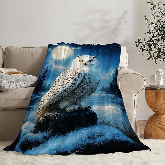Owl Blanket Cute Owl Throw Blanket Soft Cozy Fleece Fuzzy Stuffed Plush Flannel Gifts for Girls Women Boys Kids Adults 60"X80"