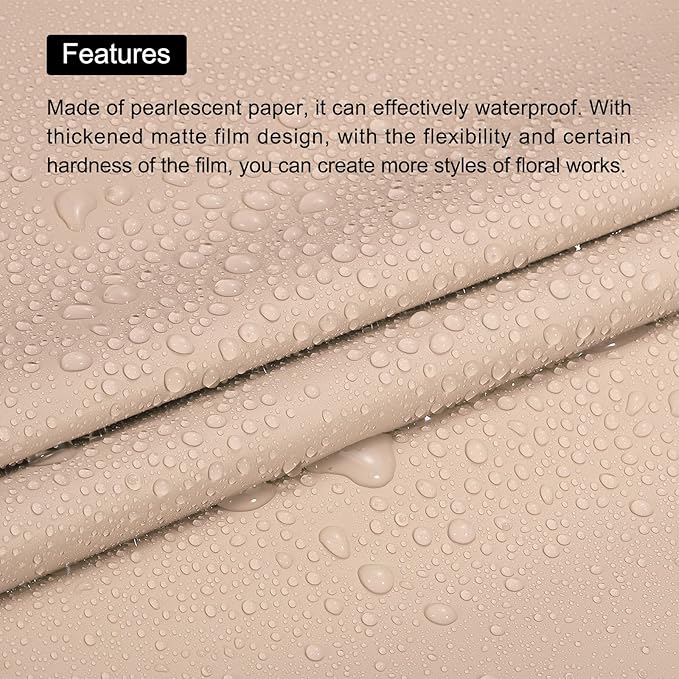 MECCANIXITY Pearlescent Film Flower Wrapping Paper 22.8x22.8 Inch Waterproof for DIY Crafts, Gift/Gift Box Packaging Lotus Gray Pack of 10