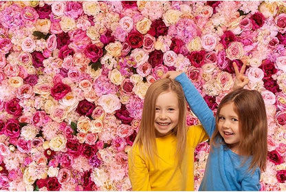 Roses Flowers Backdrop Valentine's Day Pink Red Rose Photography Background Various Floral Roses Backdrop for Anniversary Birthday Wedding Baby Shower Children Adults Photo Prop Backgrounds 9x6ft