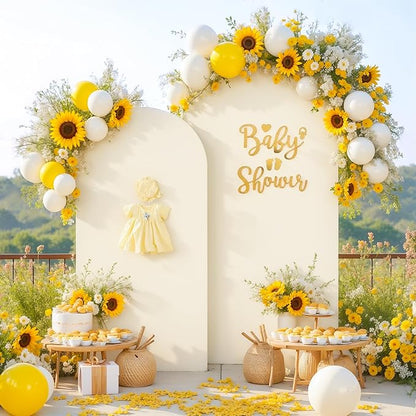 Ivory Arch Backdrop Cover Set of 2 Arch Cover 7.2 and 6ft Wedding Arch Cover Stretchy Backdrop Bridal Baby Shower Birthday Party Ivory Arch Covers Spandex