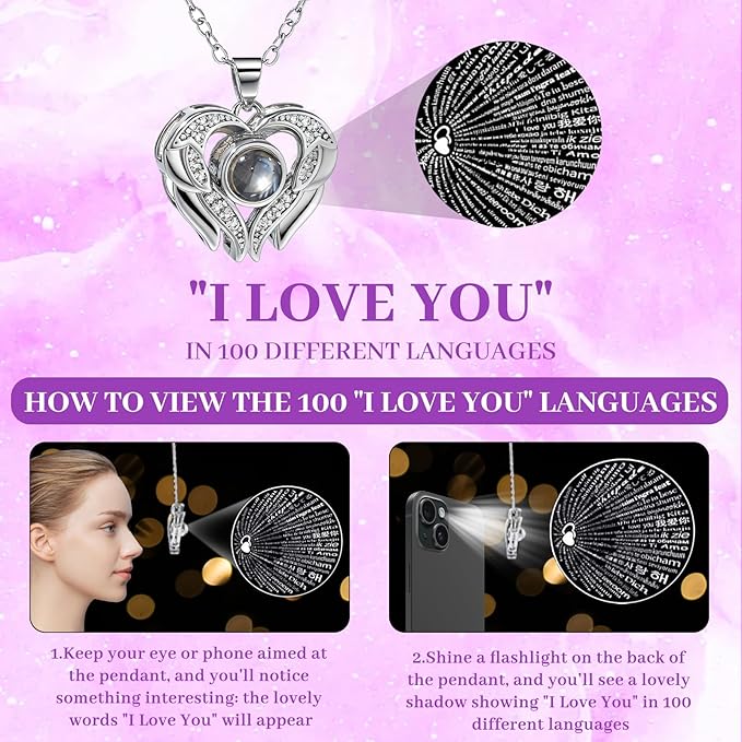 FIACO Gifts for Women Preserved Real Roses with I Love You Necklace Fresh Forever Flowers Birthday Gifts for Mom Grandma Wife Girlfriend on Anniversary Christmas Valentines Romantic Gift