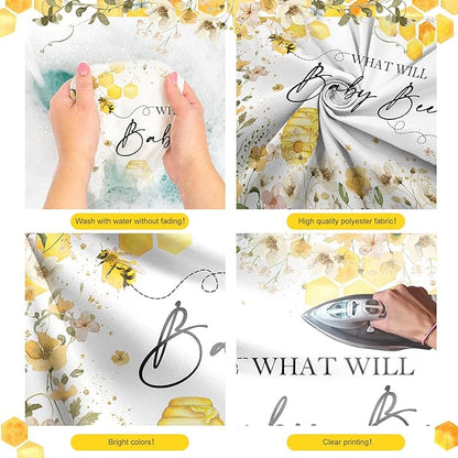 Avezano Bee Gender Reveal Backdrop What Will Baby Bee Photography Background Bumble Honeycomb Gender Reveal Party Decorations Banner Floral Theme Baby Shower Photo Backdrops (7x5ft)