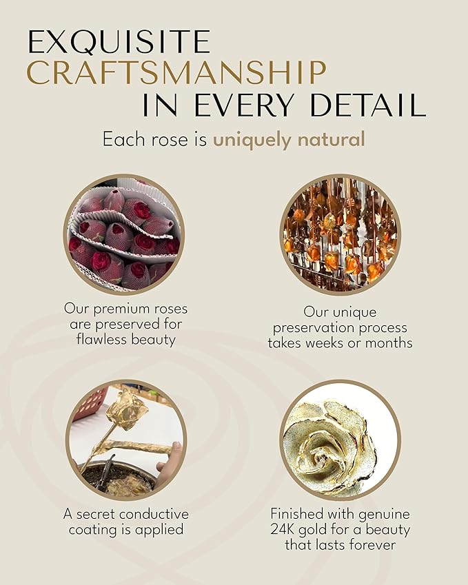 Forever Rose Hand-Dipped in 24K Gold, Opal-Inspired October Birthstone with Sparkles, Real Rose in Leather Case with LED Light – Perfect Ready to Gift for October Birthday or Any Occasion