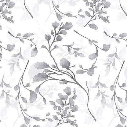 Gray Floral Peel and Stick Wallpaper Contact Paper 17.7 in 590.5 in Waterproof for Bathroom Removable Self Adhesive Wall Paper Kitchen