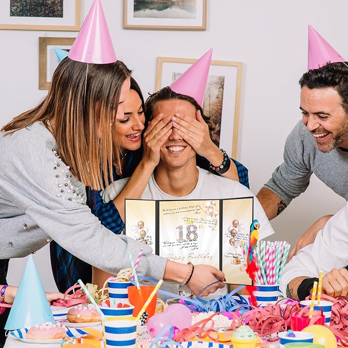 Black Gold Birthday Party Decorations,18" x 12" Creative Birthday Decorations Guest Sign in Book Alternative, for Men and Women of All Ages, Happy Birthday Party Supplies