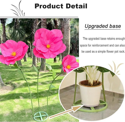 5.9 Ft Large Paper Artificial Flowers,Giant Flowers for Decoration,Standing Huge Handcrafted Poppy Flowers for Garden,Hotel,Office,Photography Props,Wedding,Art Gallery,Shop Window Display(Rose)