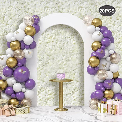Flower Wall Panels, 20Pcs Artificial Flower Wall 3D Flower Wall Backdrop, 20-Piece Set of White Rose Floral Backdrop for Wedding Home Decoration (Milky-White, 23.6 * 15.9in)