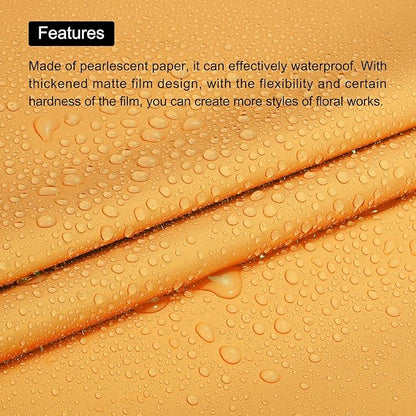 MECCANIXITY 10 Pcs Flower Wrapping Paper 22.8x22.8 Inch Waterproof Florists Wrapping Paper for Florist Bouquet Supplies, DIY Crafts, Gift/Gift Box Packaging Yellow