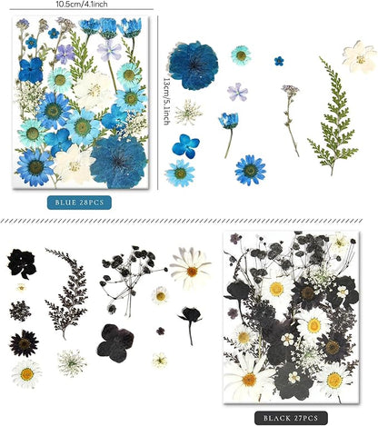 110+PCS Pressed Flowers for Resin molds Real Dried Flower Leaves for Resin Jewelry Making Dry Flowers for Scrapbooking Crafts DIY Soap Candles Making Nails Décor (Colorful-B)