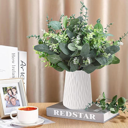Eucalyptus Leaves Stems 150 PCS, 4 Kinds Mixed Artificial Greenery Stems for Wedding Decor Vase Floral Arrangement Centerpiece