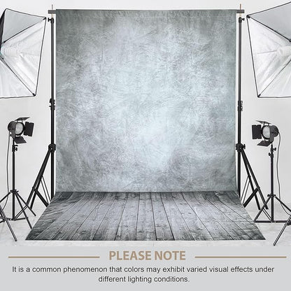 Professional Abstract Portrait Photography Backdrop,Wall with Wood Floor Backdrop for Kids Photography Baby Newborn Cake Smash Photo Shoots Hypoallergenic Fabric Photography Props(Grey-6x9ft)
