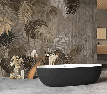 Cliouar-Turtle Backed Bamboo Plantain Leaf Plant Wall Mural Wallpaper Peel and Stick 137" x 102"