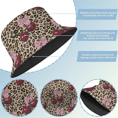 Bucket Hat for Women Men Unisex Sun Cap Packable Outdoor Fisherman Hat Headwear,Reversible Double-Side-Wear