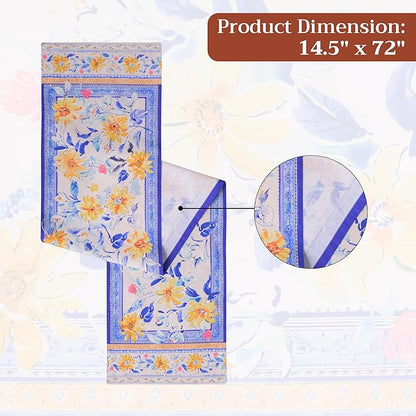 Maison d'Hermine Table Runner 100% Cotton Single Layer Table Runners 72 inches Long Decorative for Home Kitchen Dining Party Baby Shower Wedding Bridal Shower Spring Summer (Girassol, 14.50" x 72")