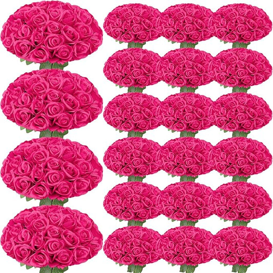 150 Pcs Roses Artificial Flowers, Silk Red Artificial Flowers Petals Long Stem Roses for Wedding Bouquet Home Party Decor