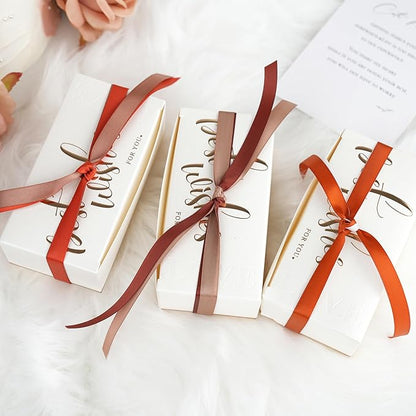 Terracotta Ribbon 3/8 Inch Thin Burnt Orange Satin Ribbon 6 Rolls Assortment for Crafts Wedding Baby Shower Decoration Gift Wrapping Invitation Card Tags- 60Yards
