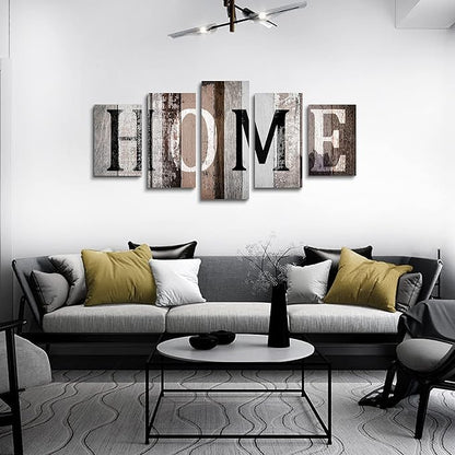 LUDUHU Love Sanctuary Canvas Print Wall Art - 5 Pieces Sweet Home Sign Wall Art,white Home Sweet Heart Painting,modern Family Wall Decor (G,Oversize 60x30inch)