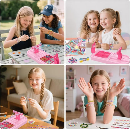 IFLOVE Arts and Crafts for Kids Ages 8-12,Friendship Bracelet Making Kit for Girl,DIY Arts and Crafts Maker for Kids,Jewelry Making Kit Christmas Gifts for Ages 6 7 8 9 10 11 12 Year Old (Rose)