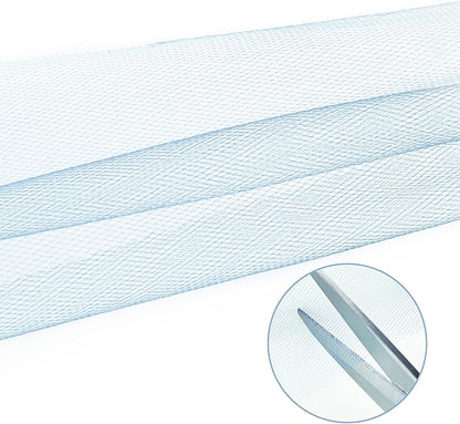 Dusty Blue Tulle Mesh Ribbon 6 Inch x 100 Yards(300ft) Netting Spool Fabric Ribbon Ideal for Tutu Skirt Art Gift Wrapping Flower Bouquet Crafts Weddings Floral Arrangements