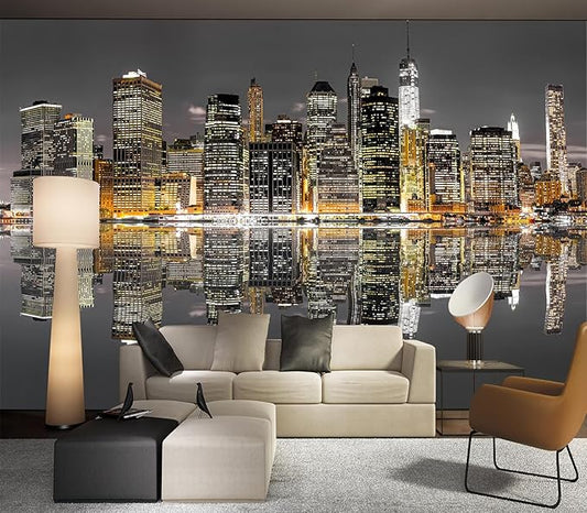 Cliouar-Aerial View of Manhattan, New York City Mural Wallpaper Peel and Stick 137" x 102"