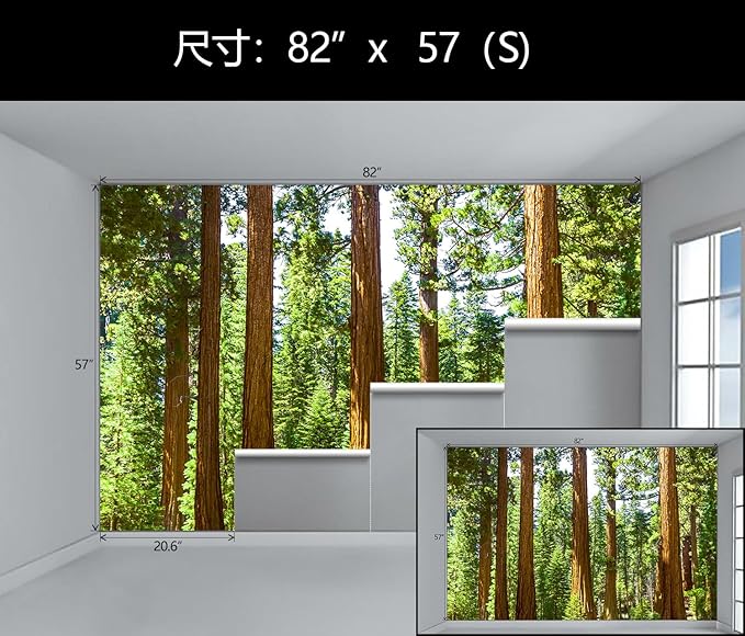 WFBHUA-Redwood Forest Wall Mural Peel and Stick Green Woods Landscape Self Adhesive Wallpaper for Living Room Bedroom 82"x57"