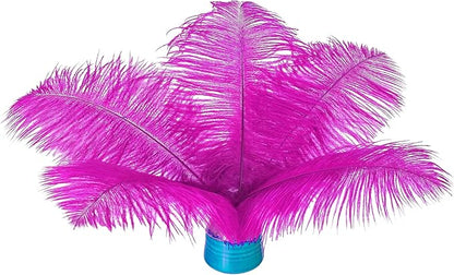 Piokio 20 pcs Fuchsia Ostrich Feather Plumes 6-8 inch(15-20 cm) Bulk for DIY Handmade Artwork and DIY Clothes, Feather Pens, Dream Catcher, Table Decoration.