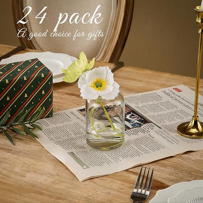 Glass Bud Vases Set of 24 Clear Flower Vase for Centerpieces Shelf, 3.9'' 4.9'' 6.7'' Modern Small Vases for Living Room Bedroom Office Home, Decor for Wedding House Warming Party