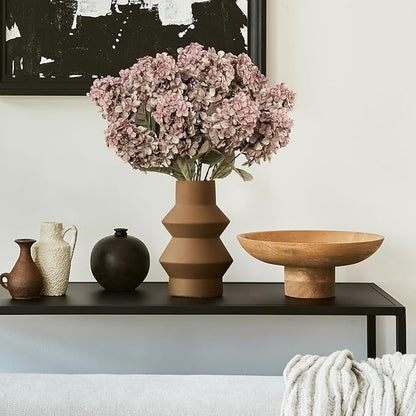 Fake Flowers Hydrangea Silk Flowers With Stems White Flowers Fake Flowers In Vase Hydrangea Artificial Flowers Winter Flowers Artificial For Decoration Vase Decor 24"（Brown ）8PCS Wthout Vase