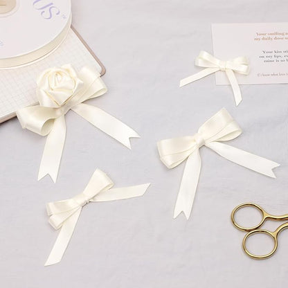 Ivory Satin Ribbon, Double Faced 3/8 Inch X 25 Yards Ivory Ribbon, Premium Satin Ribbon for Gift Wrapping, Crafts, Hair Bow Making, Sewing, Flower Bouquet, Wedding Party Decor
