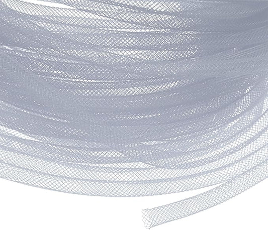 Mesh Tube Ribbon 25 Yards, 6mm Elastic Fabric Ribbons Mesh Tubing for Crafts/Gift Wrapping/Flower Bouquets/Wedding/Birthday/Holiday/Wreaths Christmas/Decoration[Taupe Gray]