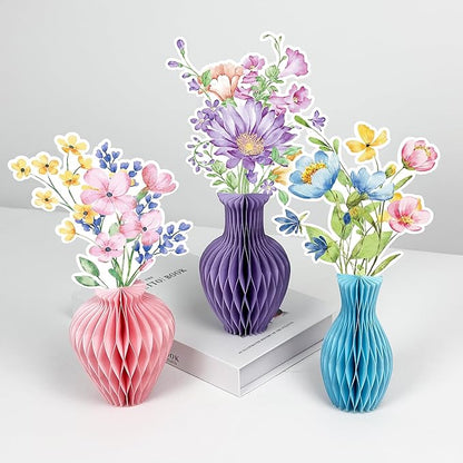 12PCS Wildflower Honeycomb Centerpiece Table Decorations Flower Centerpieces for Tables Wildflower Party Decorations for Birthday Baby Shower Wedding Spring Mothers Day Graduation Garden Party