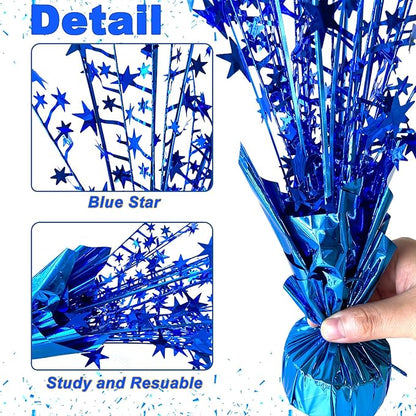 12 Pack Metallic Foil Spray Centerpiece Star Table Decoration Burst Table Centerpieces for Birthday New Years Nye Wedding Anniversary Graduation Holiday Party Supplies Decor, Navy Blue