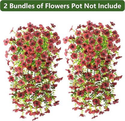 Artificial Fake Mums Fall Flowers Plants for Outdoor Decoration, 2 PCS Faux Daisy Silk Flowers Outside UV Resistant Realistic Home Autumn Decor for Porch Patio Balcony Garden Window Box(Brown)