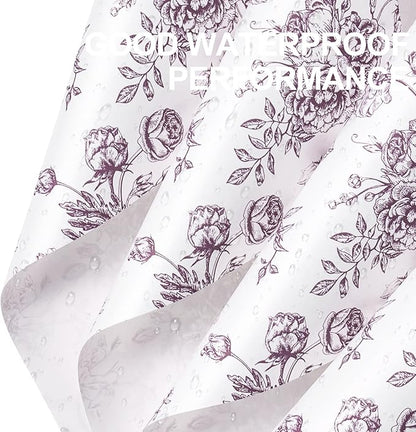 WRAPAHOLIC 20 Sheets Flower Wrapping Paper - 22.4 x 22.4 inch Dark Purple Vintage Floral Printed Water-Resistant Floral Bouquet Wrapping Paper, Florist Supplies Packaging for Wedding Birthday DIY