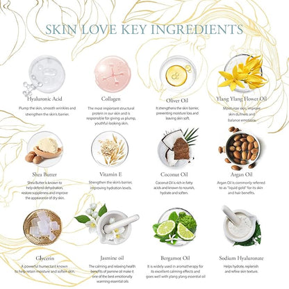 Spa Gift Set, 28pcs Ylang Facial Skin Care Set includes Face Cream, Bath Oil, Serum, Shower Accessories, Clay Mask. Bath & Body Set, Body & Facial Kit for Women & Men, Birthday, Christmas, Dad, Mom