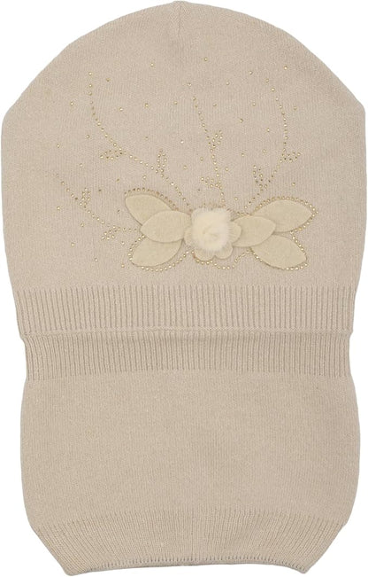 ZLYC Women Floral Slouchy Beanie Hat Double Layer Winter Knit Skull Cap