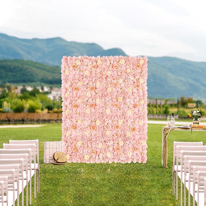YOUMEHOME Flower Wall Backdrop Artificial Flowers - 5ftx3.74ft Flower Wall Floral Wall Panels for Wedding Backdrop - Home Party - Baby Shower Decoration