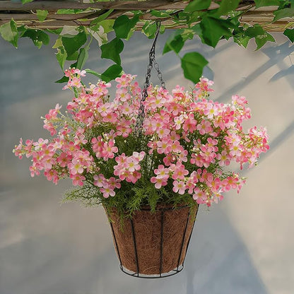 Spring Decorations for Home Fake Flowers Hydrangea Artificial Plants Indoor Mantle Decor Plastic Flowers Artificial Plants Outdoor Garden Decor Hanging Plants 6pcs（Pink） Flowers