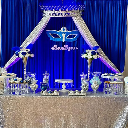 Royal Blue Backdrop Curtain 2 Panels-Wrinkle-Free Royal Blue Curtains Polyester Photography Drapes for Baby Shower Birthday Party Photo Background Backdrop Stand- 8 X10FT