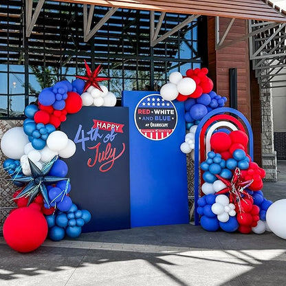 Togvu Royal Blue Balloons Different Sizes, 123 Packs Matte Blue Balloons, Pack of 18 12 10 5 Inch Premium Balloons Garland Arch Kit for Birthday Graduation Baseball Nautical Party Decorations
