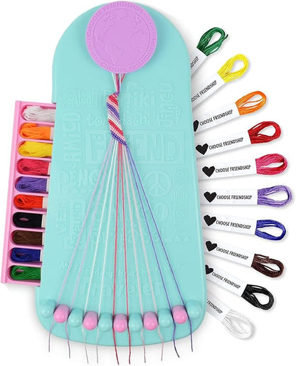 Choose Friendship, My Friendship Bracelet Maker®, an American Original | 20 Pre-Cut Threads - Makes Up to 8 Bracelets | Craft Kit, Kids, Bracelet Making Kit, Jewelry-Making Kit, Gifts for Girls 8-12